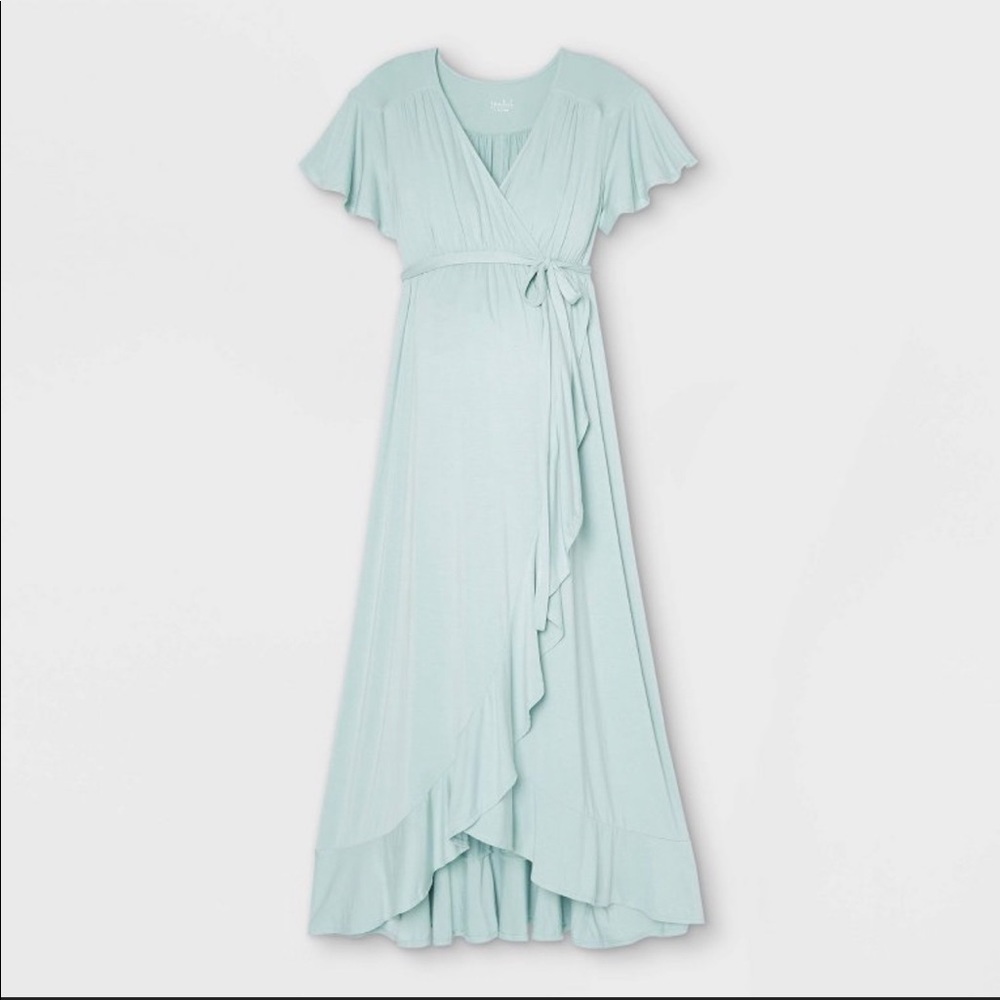 Target maternity wrapdress XS aqua blue